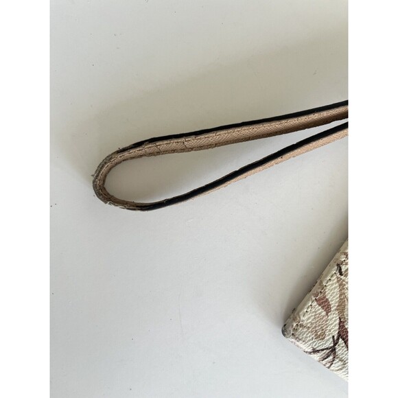 Guess Large Floral Wristlet Clutch Wallet White Tan Floral - Picture 4 of 14